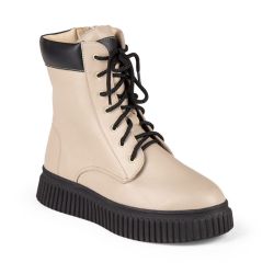 DTD-615 (цв.4-бежевый) Ботинки (шнурки и молния)