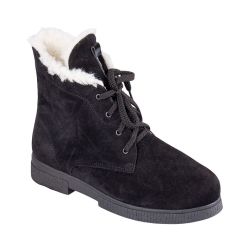 DTD-600 (цв.5-черный велюр, 36) Ботинки (шерст.мех, съемн.стелька)